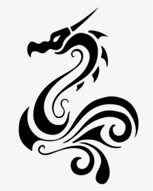 Tribal Dragon - Tattoo Dragon Drawing, HD Png Download, Transparent PNG