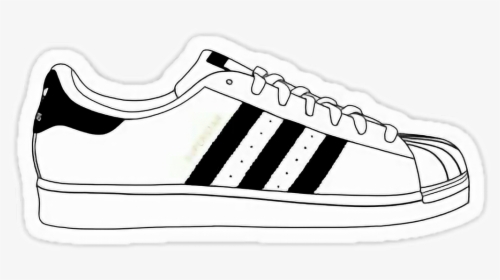 #stickers #tumblr #cute  #shoes #adidas #blackandwhite - Adidas Superstar Sticker, HD Png Download, Transparent PNG