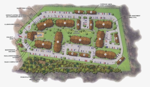 Cove Siteplan - Apartment Complex Clubhouse Aerial View, HD Png Download, Transparent PNG