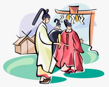 Vector Illustration Of Japanese Shinto Monks Practice - Shintoïsme Png, Transparent Png, Transparent PNG