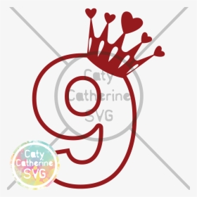 Jpg Library Download Nine Years Old Heart Crown Cut - Happy Birthday 2nd Year Png, Transparent Png, Transparent PNG