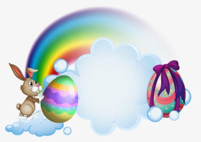 Tube Pâques, Lapin Png, Oeufs, Nuage, Arc En Ciel - Ανάστασησ Πασχαλινεσ Ευχεσ Λογια, Transparent Png, Transparent PNG