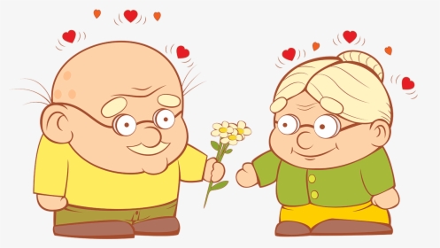 Old Couple In Love - Happy Old Couple Cartoon, HD Png Download, Transparent PNG