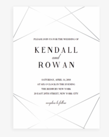 Geometric Wedding Invitation Template Silver Lines - Jean Eve, HD Png Download, Transparent PNG