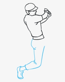 How To Draw Baseball Player - Line Art, HD Png Download, Transparent PNG