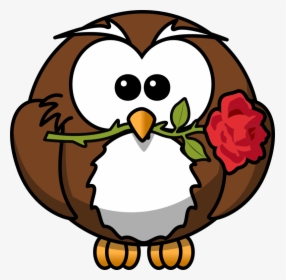 Owl, Animal, Bird, Event, Flower, Funny, Gift, Rose - Cartoon Owl Clipart, HD Png Download, Transparent PNG