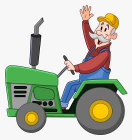 Transparent Tractor Clipart Png - Farmer On A Tractor Clipart, Png Download, Transparent PNG