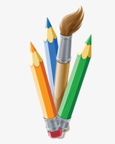 Transparent Pencil Cup Png - Pencil And Brush Drawing, Png Download, Transparent PNG