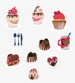 Baking Cup,dessert,petit Four - Cupcake, HD Png Download, Transparent PNG