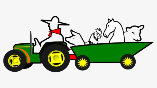 Tractor With Animals Clip Art, HD Png Download, Transparent PNG