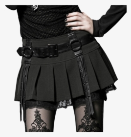 Lolita Womens Mini Skirt Black Green - Short Gothic Black Skirt, HD Png Download, Transparent PNG