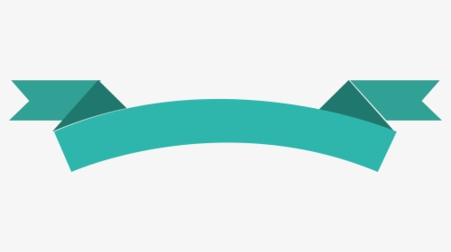 Up Arc Green Ribbon Banner With Fold Wedge End - Blue Green Banner Ribbon, HD Png Download, Transparent PNG