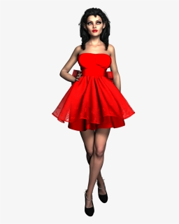 Woman Red Dress Png, Transparent Png, Transparent PNG