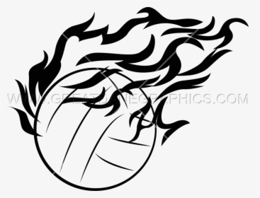 Fireball Production Ready Artwork For T Shirt - Fire Volleyball Ball Png, Transparent Png, Transparent PNG