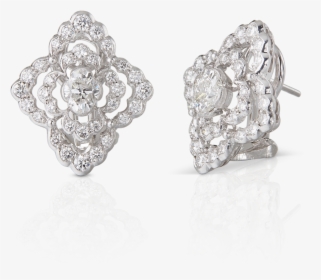 Buccellati - Cut Diamond - Ventaglio Earrings - Jewelry - Platinum, HD Png Download, Transparent PNG