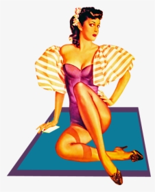 Pin Up Girl Woman Sexy - Illustration Pin Up Rétro, HD Png Download, Transparent PNG