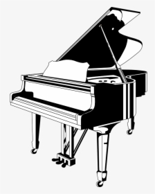 Grand Piano, Piano, Music, Sound - Piano Black And White, HD Png Download, Transparent PNG