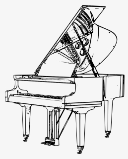 Keyboard Piano Drawing At Getdrawings - Grand Piano Clipart Black And White, HD Png Download, Transparent PNG