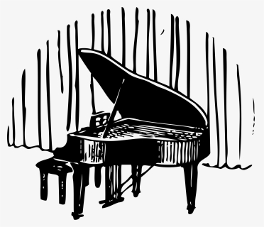 Free Vector Piano In Front Of Curtain Clip Art - Piano Word, HD Png Download, Transparent PNG