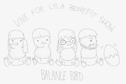 4 Birds Love For Lyla White Background - Line Art, HD Png Download, Transparent PNG