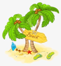 Summer Clipart Decoration - Transparent Background Palm Tree Clipart Transparent, HD Png Download, Transparent PNG