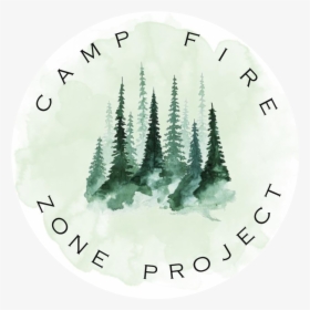 Camp Fire Zone Project - Watercolor Trees, HD Png Download, Transparent PNG
