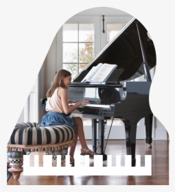Digital Piano - Girl Playing Piano In The Room, HD Png Download, Transparent PNG