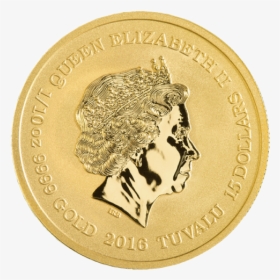 Back Of 2016 1/10 Oz - Queen Elizabeth Tuvalu Gold Coin, HD Png Download, Transparent PNG
