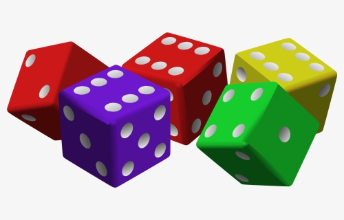 Net � Clip Art � Five Dice 2 Openclipart - Colorful Dice Clipart, HD Png Download, Transparent PNG