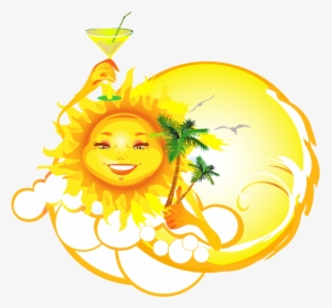 Summer Vacantion Sun Png Vector Clipart - Cliparts Sommer, Transparent Png, Transparent PNG