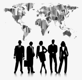 Clipart Low Poly World Map Big Image - Silhouette Business People Png, Transparent Png, Transparent PNG