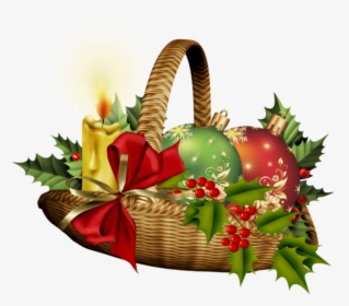 Clipart Panier Garni - Christmas Gift Basket In Graphic, HD Png Download, Transparent PNG