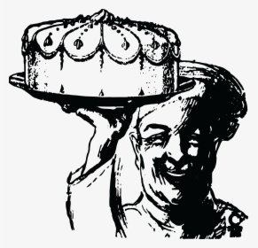 Transparent Gorro Chef Png - Black And White Clipart Cake, Png Download, Transparent PNG