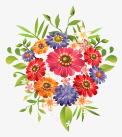 Clip Art Free Clipart Summer Flowers - Bunch Of Flowers Clipart Png, Transparent Png, Transparent PNG