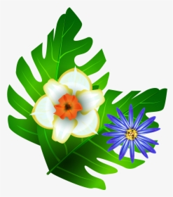 Hand Drawn Cartoon Green Summer Flower Decoration Vector - Illustration, HD Png Download, Transparent PNG