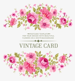 Transparent Vintage Flowers Clipart - Flowers Pink Vector Png, Png Download, Transparent PNG