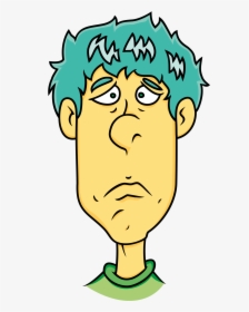 Face Of Sad Man Clip Arts - Sad Male Cartoon Face, HD Png Download, Transparent PNG