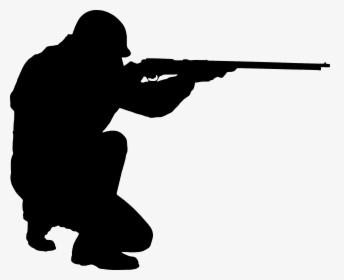 Silhouette Man Shooting Rifle, HD Png Download, Transparent PNG