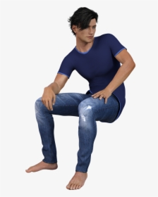Man Sitting Pose, HD Png Download, Transparent PNG