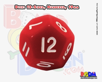 Dice 12 Sided Numbered, 19mm, D12 - Spinner Arrow, HD Png Download, Transparent PNG