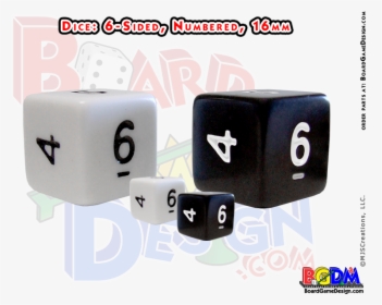 6 Sided Numbered Dice, D6 - Dice Game, HD Png Download, Transparent PNG