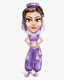 Exotic Eastern Woman Cartoon Vector Character Aka Leyla - Arabian Girl Cartoon, HD Png Download, Transparent PNG