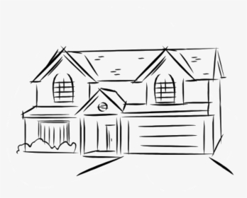 Modern House Drawing Step By Step - Easy Simple House Drawing, HD Png Download, Transparent PNG