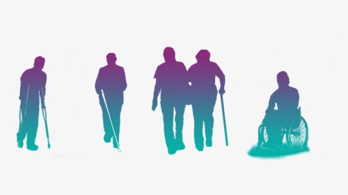 Disabled People Graphic - Silhouette, HD Png Download, Transparent PNG