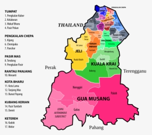 Map Of Kelantan, HD Png Download, Transparent PNG
