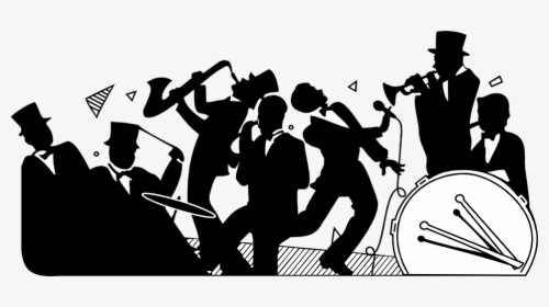 Rock Band Silhouette Clipart - Big Band Clip Art, HD Png Download, Transparent PNG