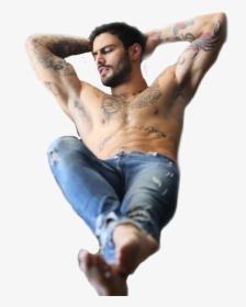 #guy #man #male #dude #bro #sexy #hottt #handsome #jeans - Barechested, HD Png Download, Transparent PNG