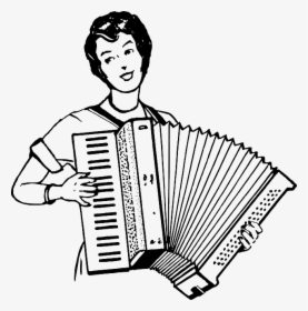 Music, Outline, People, Lady, Woman, Person, Human - Someone Playing The Accordion, HD Png Download, Transparent PNG