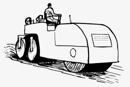 Car On Road Clipart Black And White Graphic Transparent - Road Roller Vector, HD Png Download, Transparent PNG