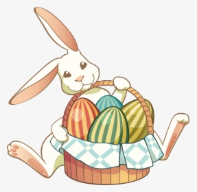 Egg Bunnies Easter Bunny Lent Free Hd Image Clipart - Easter Bunny And Basket Clip Art, HD Png Download, Transparent PNG